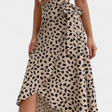 Camila Boho Wrap Skirt with Asymmetric Pattern