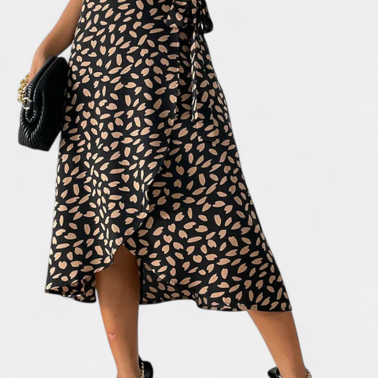 Camila Boho Wrap Skirt with Asymmetric Pattern