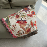 Manta de sofá com estampa floral botânica