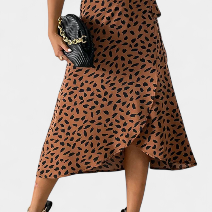 Camila Boho Wrap Skirt with Asymmetric Pattern