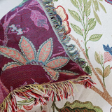 Manta de sofá com estampa floral botânica