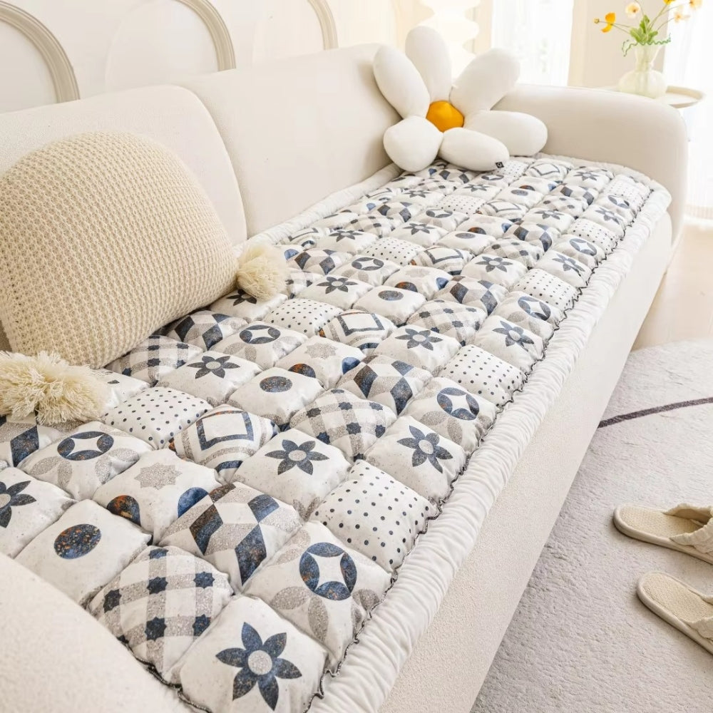 Quilt acolchoado com padrão de mosaico