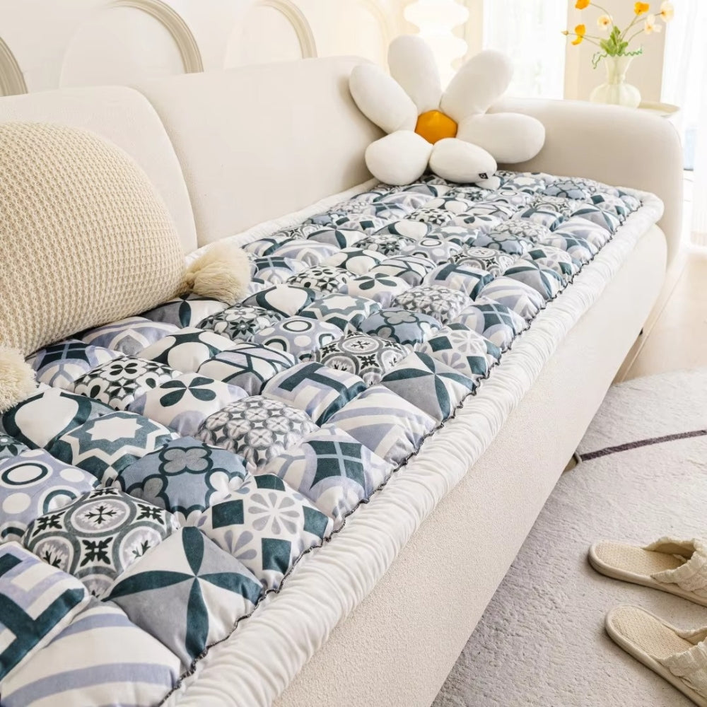 Quilt acolchoado com padrão de mosaico