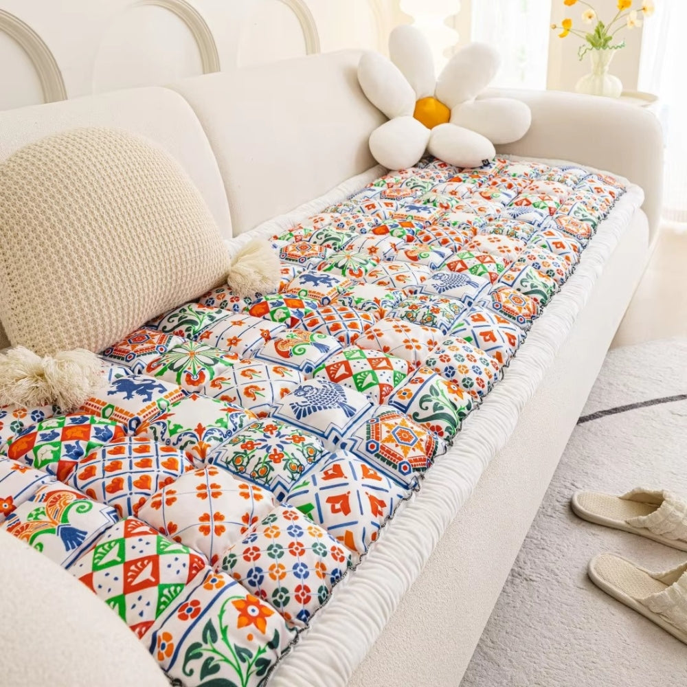 Quilt acolchoado com padrão de mosaico