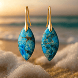 Brincos elegantes azul-marinho