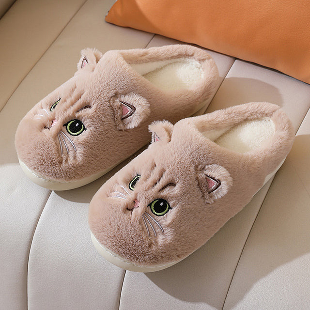 Pantufas quentes de pelúcia para gatos