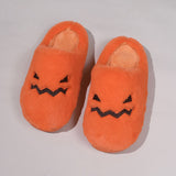 Dětské plyšové papuče s motivem dýně na Halloween