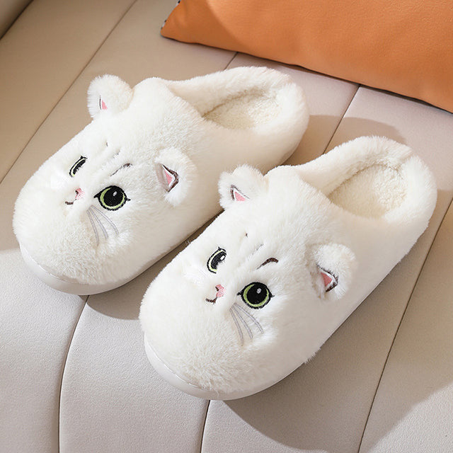 Pantufas quentes de pelúcia para gatos