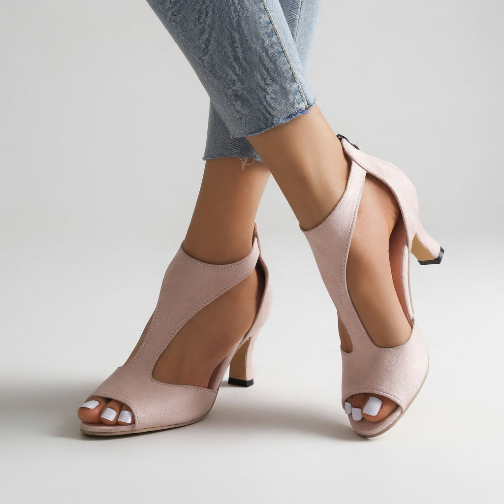 Damienne™ – Semišové sandály na podpatku, večerní elegance