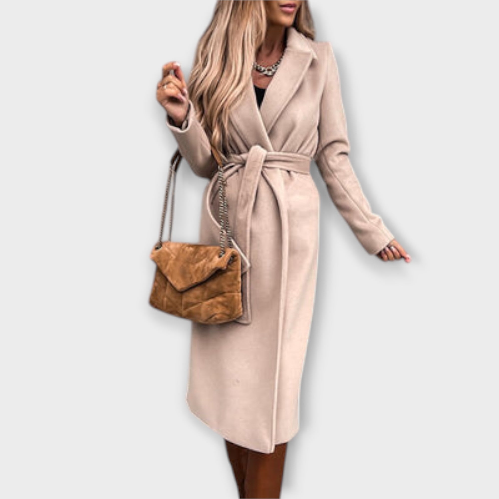 Eliza – Stylový dlouhý kabát s páskem