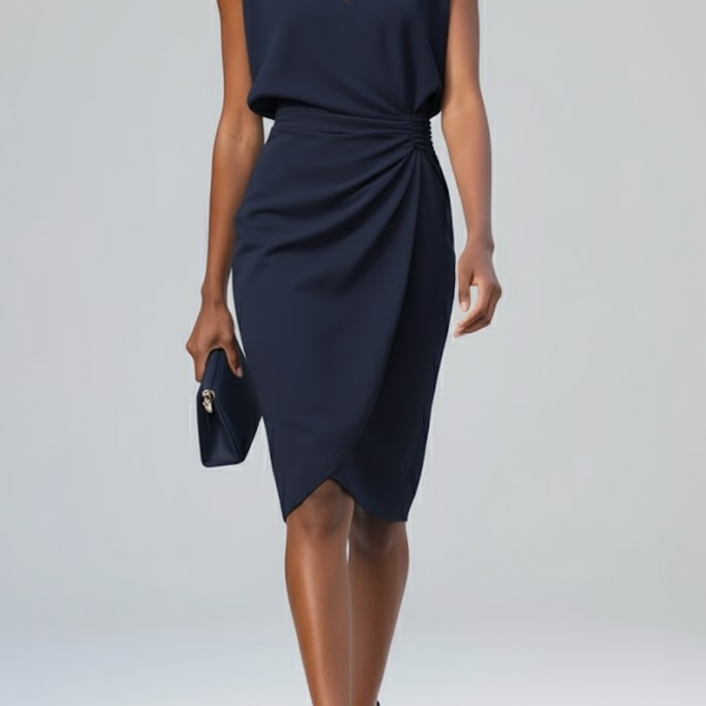 Nora - Drape dress with a teardrop neckline
