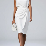 Nora - Drape dress with a teardrop neckline