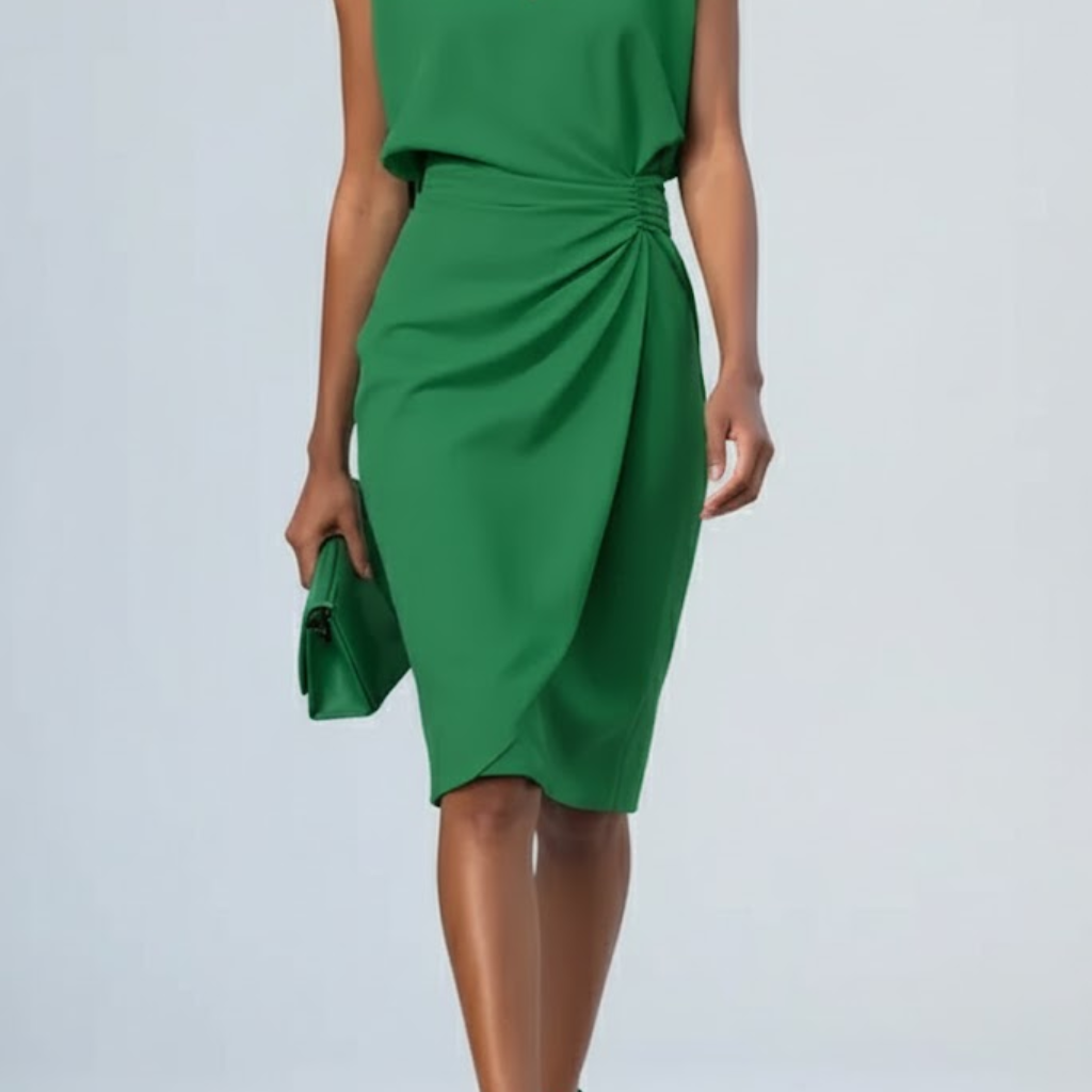Nora - Drape dress with a teardrop neckline
