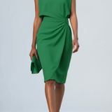 Nora - Drape dress with a teardrop neckline