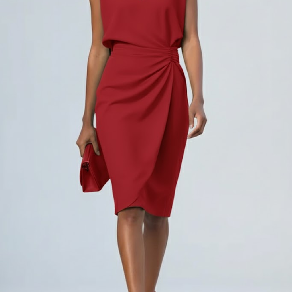 Nora - Drape dress with a teardrop neckline