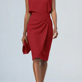 Nora - Drape dress with a teardrop neckline