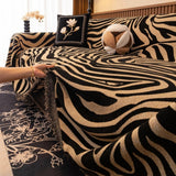 Zebra-print throw for a sofa