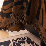 Zebra-print throw for a sofa