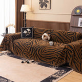 Zebra-print throw for a sofa