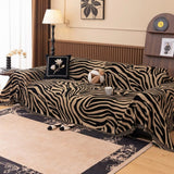 Zebra-print throw for a sofa