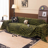 Zebra-print throw for a sofa