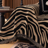 Zebra-print throw for a sofa