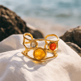 Anéis dourados de sol