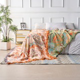 Boho květinová přikrývka v rustikálním stylu – 100% bavlna