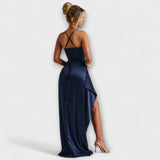 Krissi - Vestido maxi azul marinho