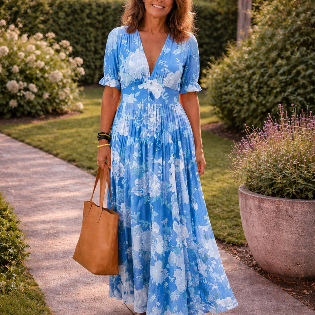 Matilda – Lehké maxi šaty s elegantním výstřihem