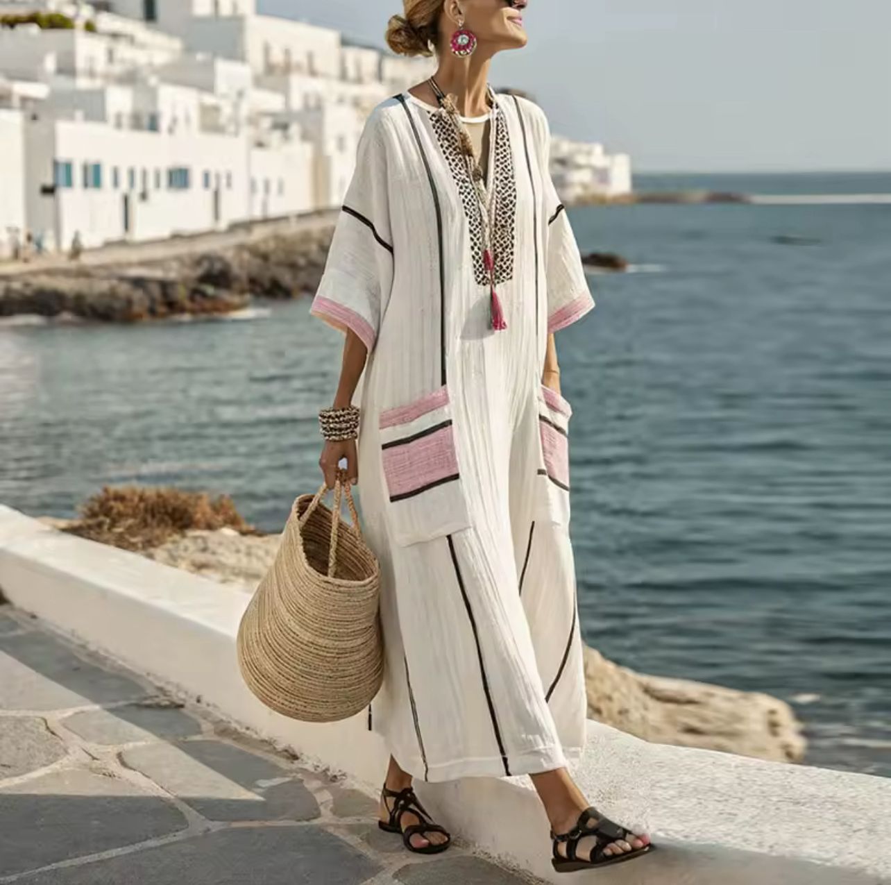 Elegantní Marie – dlouhé plážové šaty pro stylový letní vzhled